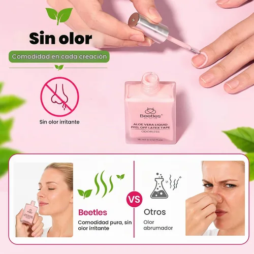 Vista 3 de Beetles - Látex líquido sin olor para uñas, 0.5 onzas líquidas, color rosa