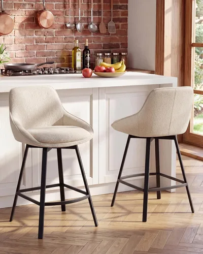 Vista 16 de Flouki Taburetes de bar con altura de mostrador, juego de 3 taburetes de bar giratorios negros para isla de cocina, taburetes de mostrador modernos