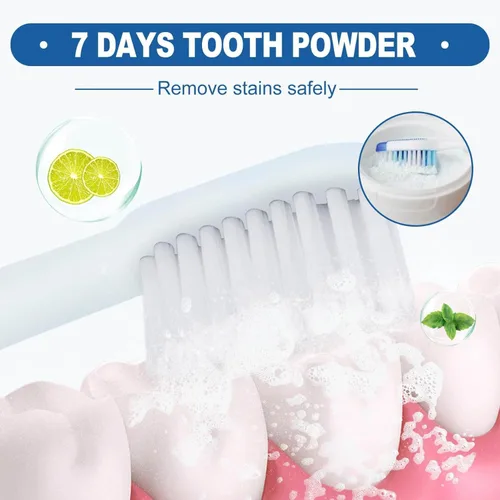 Vista 6 de Blanqueador de dientes en polvo, polvo de dientes de bicarbonato de sodio, sabor refrescante de menta, blanqueador de dientes eficaz, eliminación