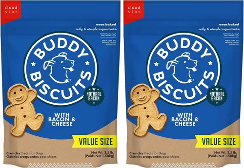 Vista 11 de Buddy Biscuits Caja de 16 onzas de golosinas crujientes para perros hechas con tocino y queso (paquete de 2)