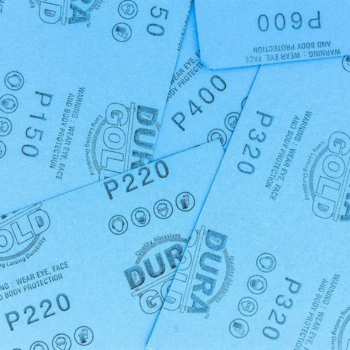 Vista 3 de Dura-Gold Hojas de papel de lija húmedas o secas de 5-1/2 x 9 pulgadas, variedad de grano 150, 220, 320, 400, 600 (5 cada una, 25 en total) - Lijado