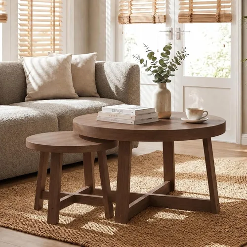 Vista 26 de WILLIAMSPACE Mesa auxiliar redonda de 15.94" en mármol sintético para sala 14.57"*16.54"H-beige+amarillo