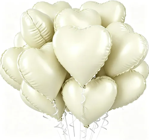 Vista 9 de 100 globos en forma de corazón de 5 pulgadas, globos de aluminio de Mylar de papel de aluminio para decoración de mujeres y niñas, día de San