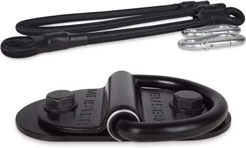 Vista 2 de Meister Kit de montaje de anclaje de piso con anillo en D de bolsa pesada de doble extremo con bungees - negro
