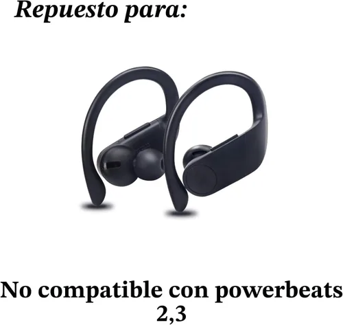 Vista 3 de Juego de auriculares de silicona de repuesto para auriculares inalámbricos Powerbeats Pro, 8 pares (Blcak)
