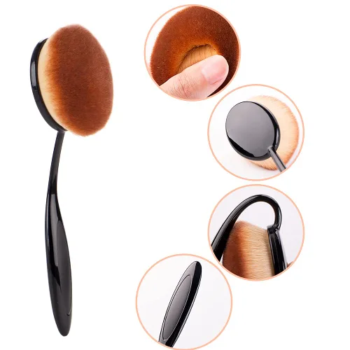 Vista 3 de Yoseng Brocha ovalada para base de dientes, cepillo de dientes grande, aplicación rápida e impecable, crema líquida en polvo, base de protector