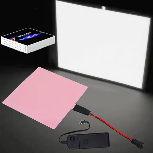 Vista 15 de jose2015 Panel electroluminiscente de 3.9 x 3.9 in, luz de panel electroluminiscente cortable, 3 modos con batería para decoración de bricolaje