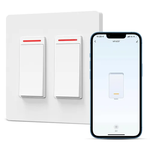 Vista 10 de Milfra Interruptor de luz inteligente unipolar, interruptor inteligente 2024 modelo nuevo 10A, compatible con Alexa, Siri y Assistant, control por