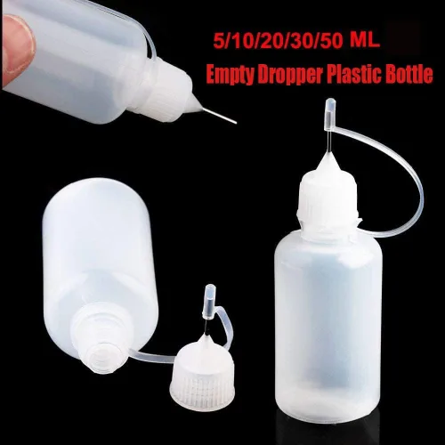 Vista 4 de Botella de pegamento con punta de aguja, gotero vacío, aplicador de botellas de plástico, herramienta de quilling, pegamento de punta de precisión