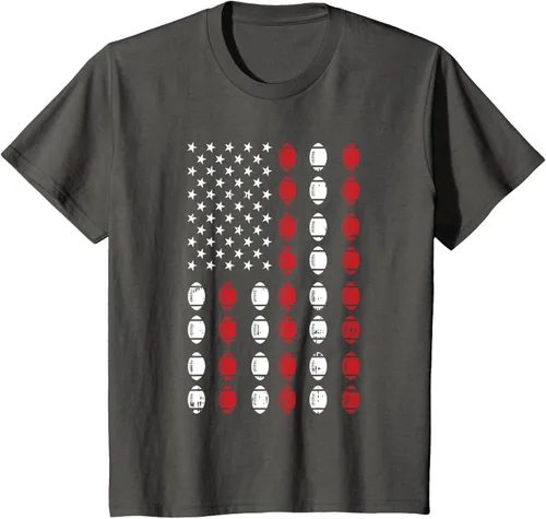 Vista 34 de Camiseta patriótica de jugador atleta del 4 de julio de fútbol americano, Negro