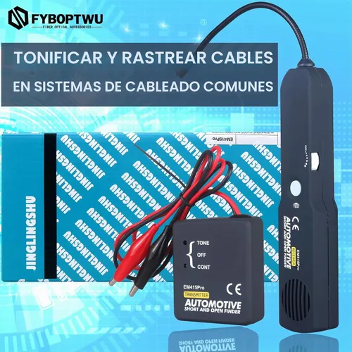 Vista 6 de Rastreador de cables de circuito de cables Probador de circuitos abiertos y cortos eléctricos automotrices con generador de tonos, rastreador
