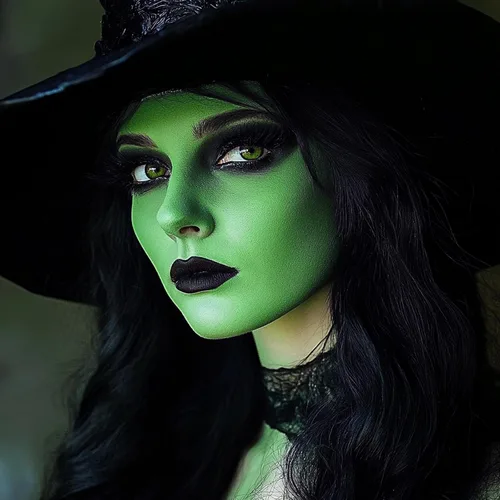 Vista 2 de Mysense Pintura en barra verde Amazon para el cabello de cara y cuerpo, maquillaje de Halloween, Elphaba Witch Gamora, color de cabello temporal