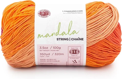 Vista 25 de Lion Brand Yarn Hilo Mandala String, Hilo Fingering para Tejer y Crochet, Acoustic, 1 Paquete