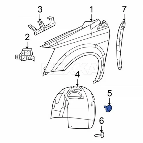 Vista 7 de Rexka 100 unids M6.3 Splash Shield Cubierta de la rueda Cubierta de parachoques Retenedor Clip Pin Remache para Jeep Dodge Ram Chrysler 6501916 GM
