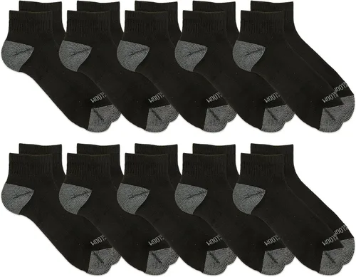 Vista 4 de Fruit of the Loom Men's Dual Defense Odor Protection Socks Tobillo - Paquete de 10 - Negro