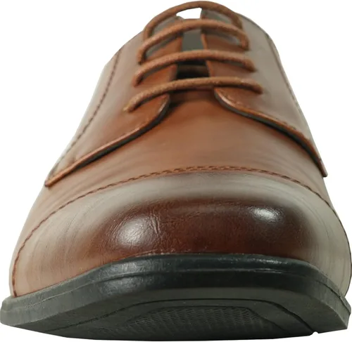 Vista 7 de bravo! Zapato de vestir para hombre King clásico con cordones Oxford liso o puntera o punta de ala de cuero calcetín ancho medio y ancho tamaño de 6