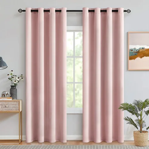 Vista 41 de MIULEE Cortinas opacas para dormitorio o sala de estar, juego de 2 paneles de cortina para ventana con aislamiento térmico y bloqueo de luz
