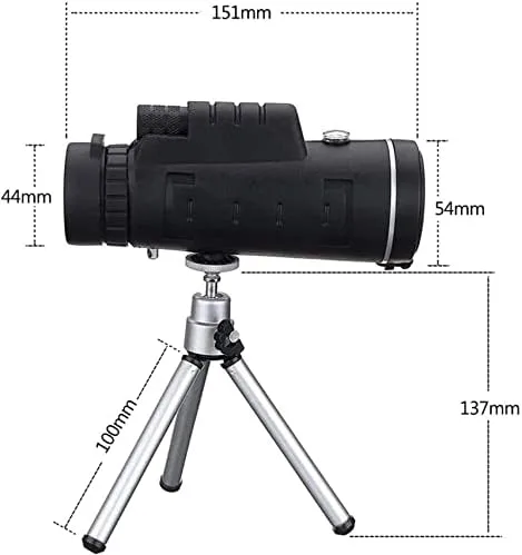 Vista 6 de High Performance 12x50 Monocular Telescope with BAK4 Prism and FMC Coating - Includes Smartphone Tripod Mount Adapter for Bird Watching, Hiking