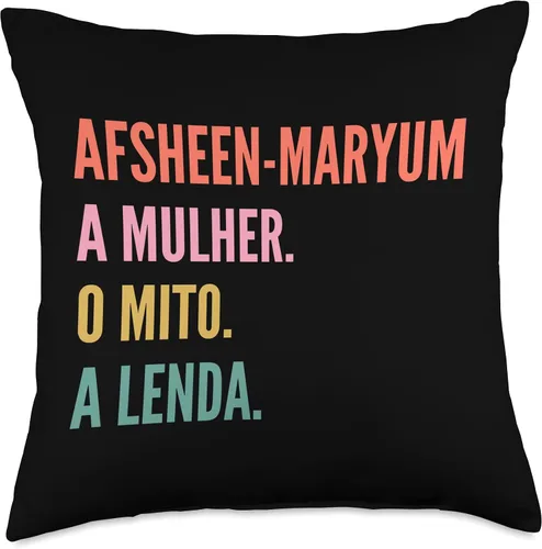 Vista 4 de Funny Portuguese First Name Design - Afsheen-Maryum Throw Pillow