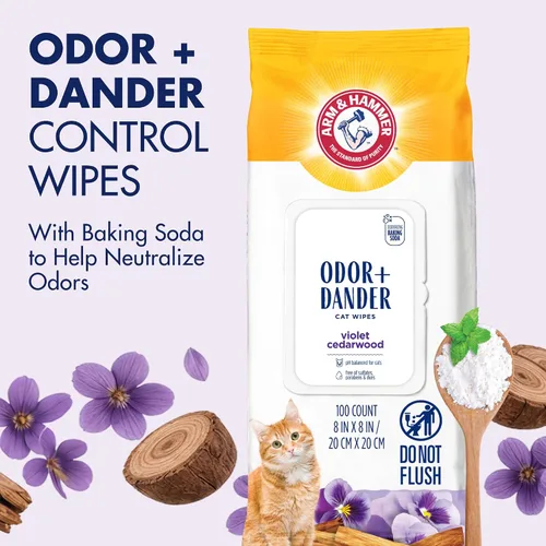 Vista 2 de Arm & Hammer Toallitas de control de olores para gatos, madera de cedro