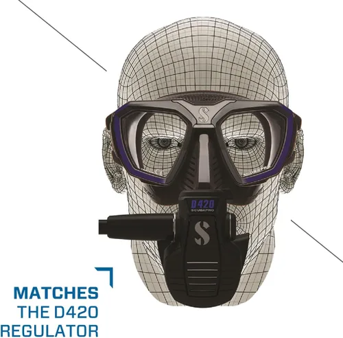 Vista 4 de Scubapro Máscara de buceo D-Mask - incluye adaptador de montaje para el ordenador de buceo HUD