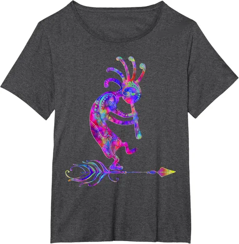 Vista 30 de Native American Kokopelli With Feather 2 - Camiseta Fan Fun, Negro, S