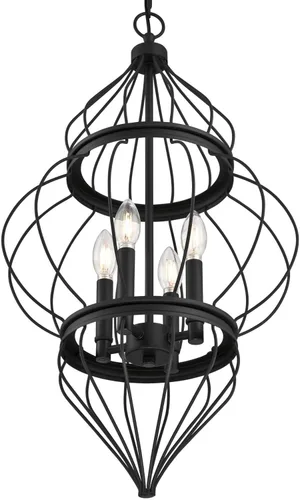 Vista 2 de Westinghouse 6368600 Salma - Candelabro de interior con cuatro luces, acabado negro mate
