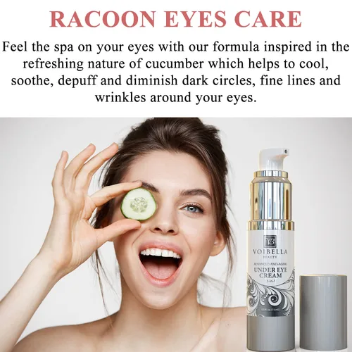 Vista 3 de Crema antienvejecimiento para debajo de los ojos, tratamiento 3 en 1 para ojeras, ojos hinchados, bolsas y arrugas - Reafirmante, hidratante e