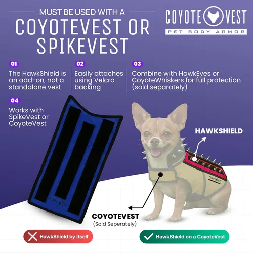 Vista 5 de HawkShield - Almohadilla para CoyoteVest o chaleco de espigas, chaleco de arnés protector para perro, complemento para proteger a tu mascota de aves