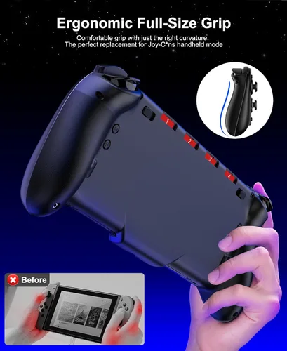 Vista 2 de Gammeefy Switch Controllers Compatible with Nintendo Switch/Switch OLED, One-Piece Joypad Controller Replacement for Switch Pro Controller with 9