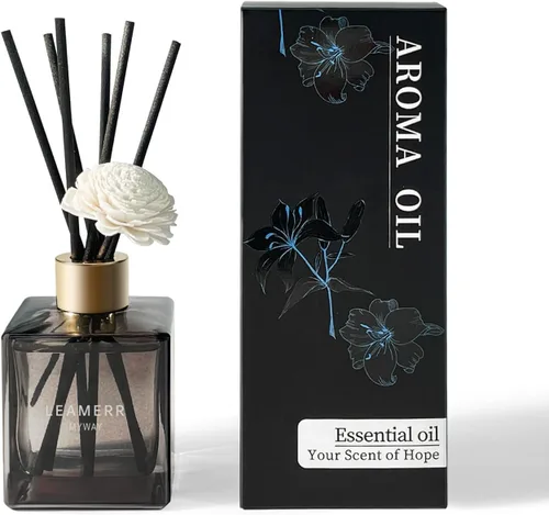 Vista 12 de Juego de difusor de junco, 6.1 oz (6.1 fl oz), difusor perfumado de mar azul con varillas de larga duración para el hogar, habitación, oficina