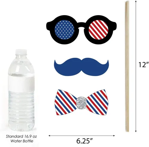 Vista 6 de Big Dot of Happiness Kit de accesorios para cabina de fotos para fiesta electoral política, 20