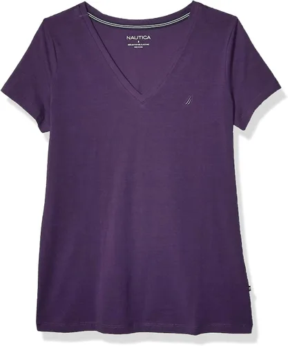 Vista 8 de Nautica Camiseta de algodón elástico con cuello en V para mujer Easy Comfort