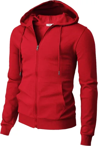 Vista 28 de H2H Sudadera con capucha y cremallera para hombre, ligera, de manga larga, básica, ajustada, de algodón, con bolsillo Cmohol048-gris