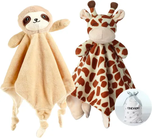 Vista 19 de CREVENT Manta de seguridad facial de animales de felpa suave para niños y niñas, gran regalo para cumpleaños, baby shower (perro azul + etiqueta)