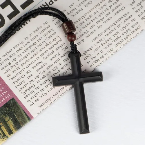 Vista 8 de Collar de cruz de madera para hombres, mujeres, niños y niñas, regalo de cadena de cruz de madera natural, collar de crucifijo cristiano católico