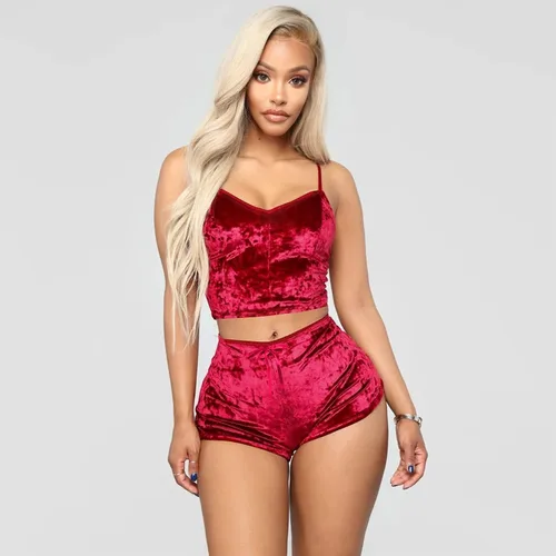 Vista 6 de Lencería sexy con tirantes delgados para mujer, lencería sexy de terciopelo, camisola con lazo, conjunto de brasier y ropa interior traviesa