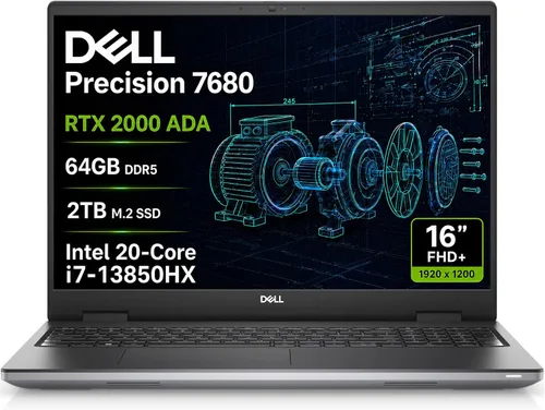 Vista 10 de Laptop Dell Precision 7680, NVIDIA RTX 2000 Ada 8GB, i7-13850HX, 64GB DDR5