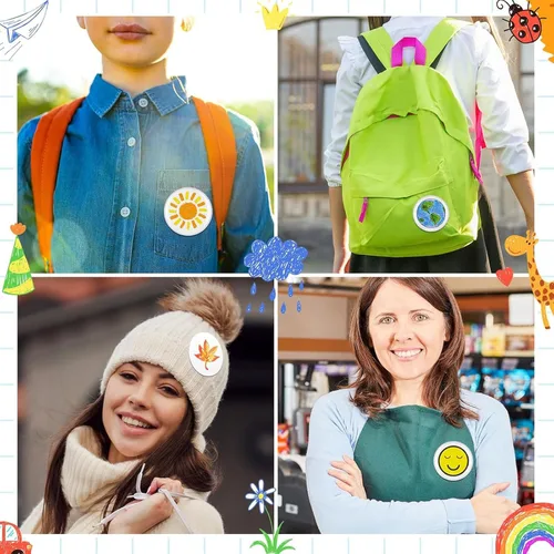 Vista 7 de Juego de 12 pines de botón de foto personalizados transparentes de 2.28