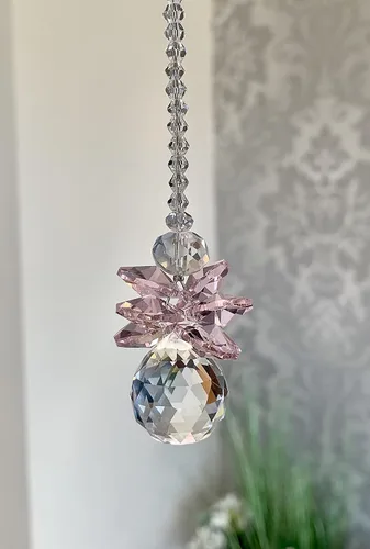 Vista 3 de Joy and Happiness, Archangel Jophiel, Suncatcher, Crystal Guardian Angel, Rear View Mirror Car Charm, Travel Protection, Rainbow Maker, Crystal Ball