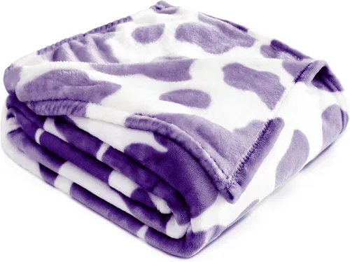 Vista 43 de Manta de vaca para niños de 40 x 50 pulgadas, ropa de cama de forro polar ultrasuave para niños y niñas, manta ligera para cochecito de bebé, bonita