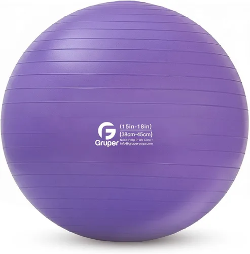 Vista 26 de Gruper Pelota de yoga y pilates, pelota de gimnasio de 4 tamaños para fitness, yoga, entrenamiento, embarazo y terapia física, bomba rápida