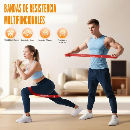 Vista 2 de Resistance Bands for Working Out, Exercise Bands Resistance Bands Set with 5 Resistance Levels, Latex Loop Bands for Women Men, Workout Bands for