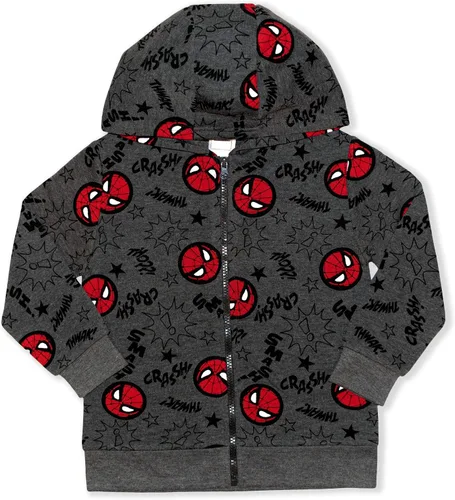 Vista 3 de Marvel Spiderman - Sudadera con capucha para niños pequeños, paquete de 2 unidades, color rojonegro, Rojo