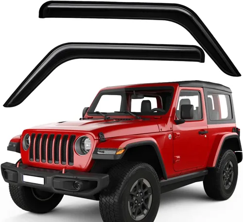 Vista 7 de Lightronic WV192467 Deflectores y viseras laterales de canal para ventana, protector de lluvia, humo oscuro, juego de 2 piezas, se adapta a Jeep