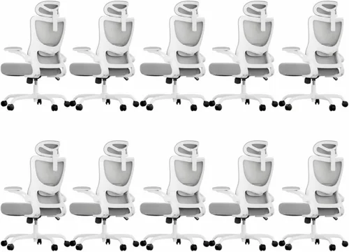 Vista 31 de Marsail - Silla ergonómica de oficina - Silla de escritorio con respaldo alto de malla y soporte lumbar ajustable, silla giratoria con ruedas