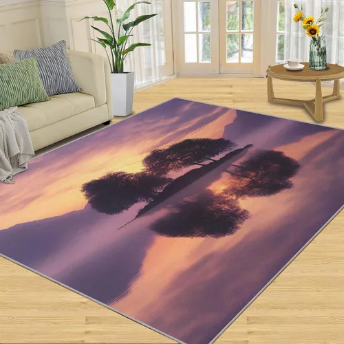 Vista 29 de Autumn Forest Rugs for Bedroom, Lake Forest Area Rug, Landscape Photo Rugs for Living Room, Indoor Non-Slip Rug, Machine Washable Carpet for Front
