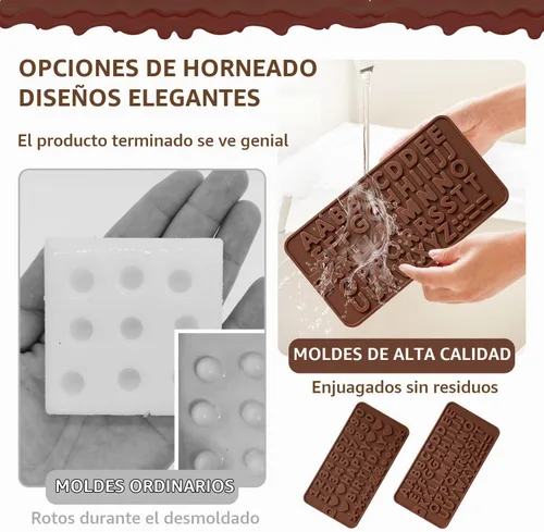 Vista 5 de 2 moldes de silicona para chocolate, moldes de letras de números, moldes reutilizables para dulces con símbolos de decoración de feliz cumpleaños