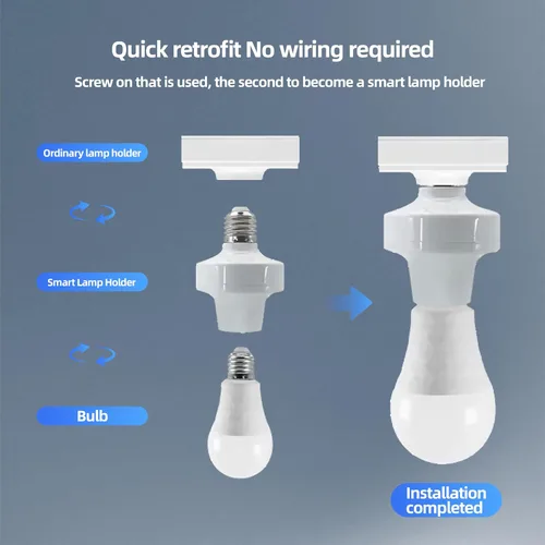 Vista 3 de Adaptador de enchufe de luz, control remoto de protocolo Zigbee,Adaptador de bombilla E26/E27, control remoto de aplicación, adaptador de corriente