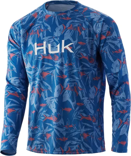 Vista 13 de Huk Pursuit Vented LS para hombre Refracción Fish Fade - San Sal/Wahoo